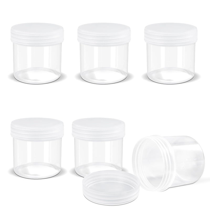 ASEVAT 6 Pack Airtight Plastic Jars, Leak-Proof Travel Size Jar | Refillable Cosmetic Containers for Creams, Lotions, TSA-Approved Clear Jars with Secure Lids (clear) - Image 1